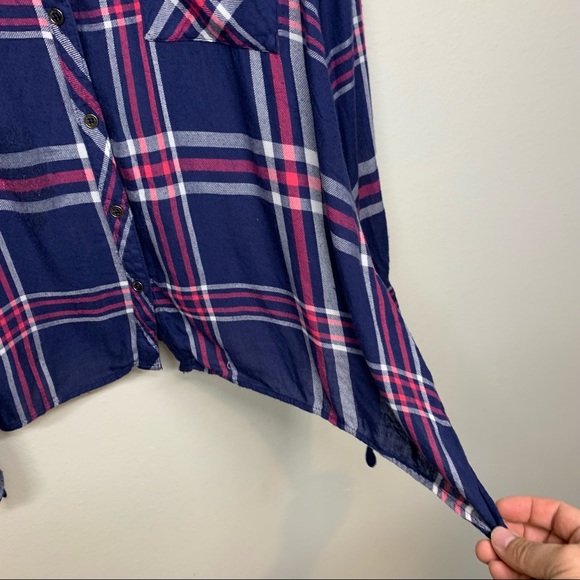 Seven 7 Womens Plaid Button Down Shirt Size S - Picture 4 of 7